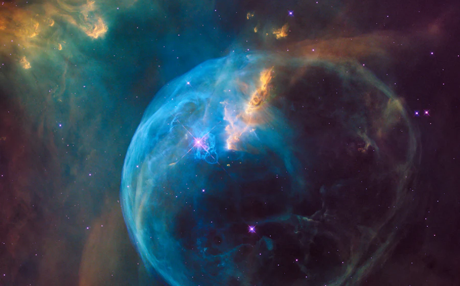 A glowing nebula in deep space